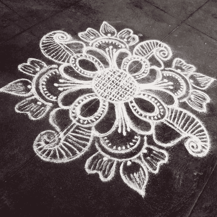 Shapely Parsva Ekadashi Rangoli