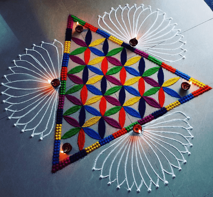 Delicate Paush Amavasya Rangoli