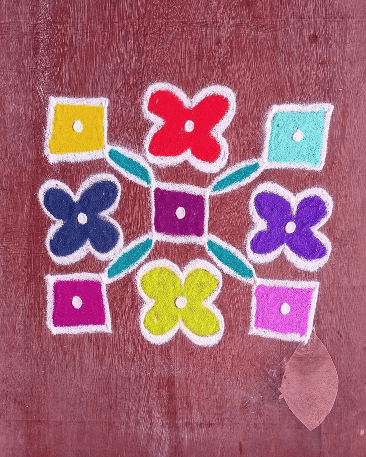 Comely Paush Purnima Rangoli