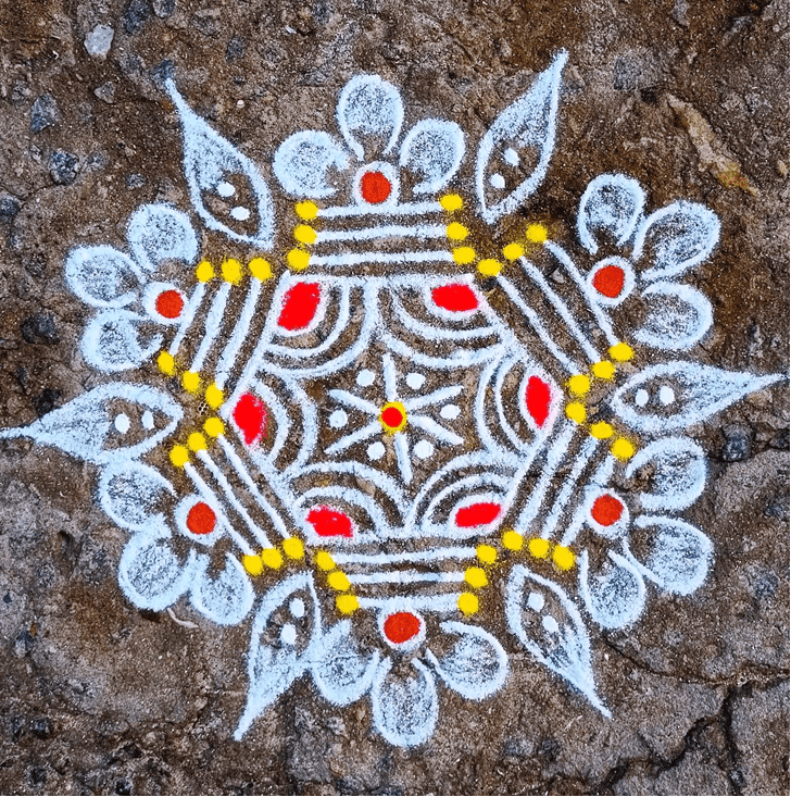 Fascinating Paush Purnima Rangoli