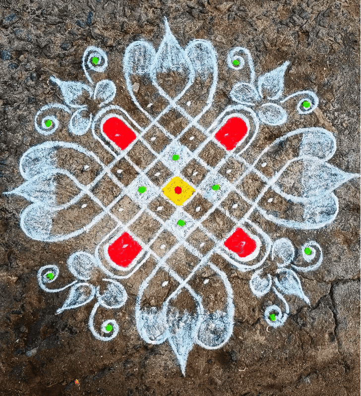 Fetching Paush Purnima Rangoli