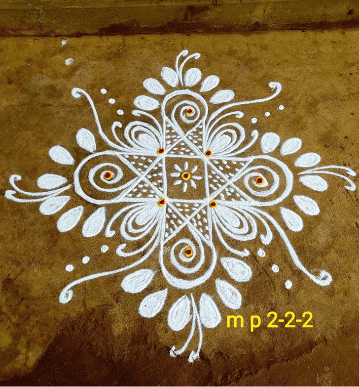 Awesome Paush Purnima Rangoli