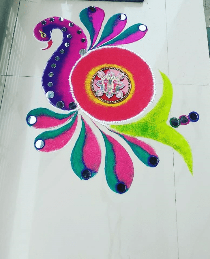 Hard Peacock Rangoli