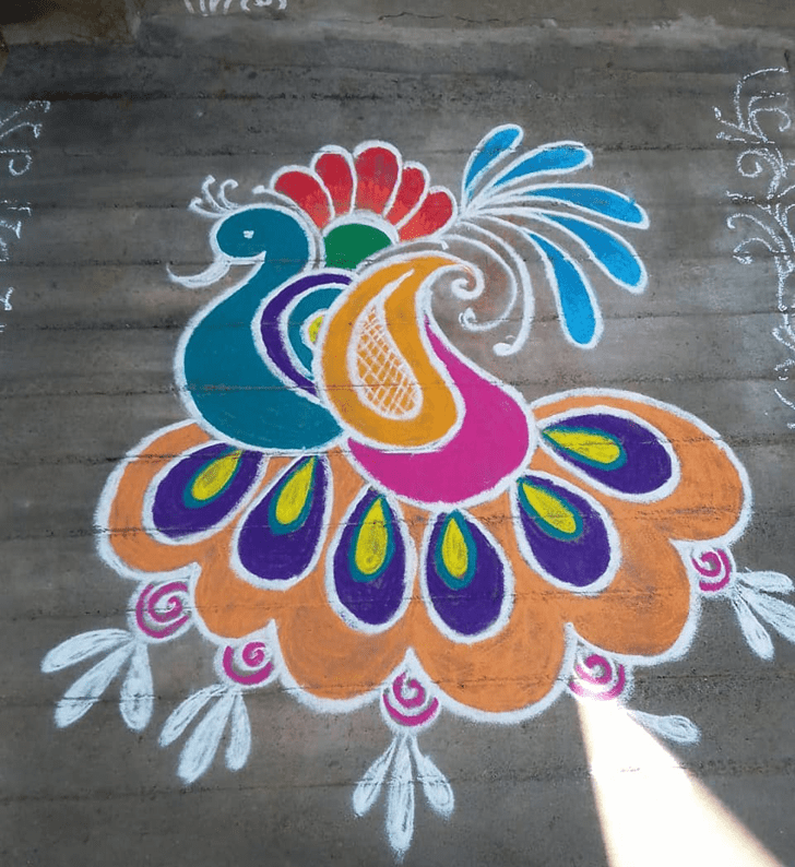 Exquisite Peacock Rangoli