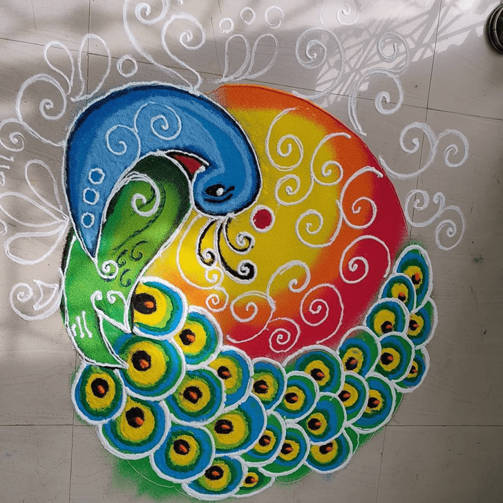 Ideal Peacock Rangoli