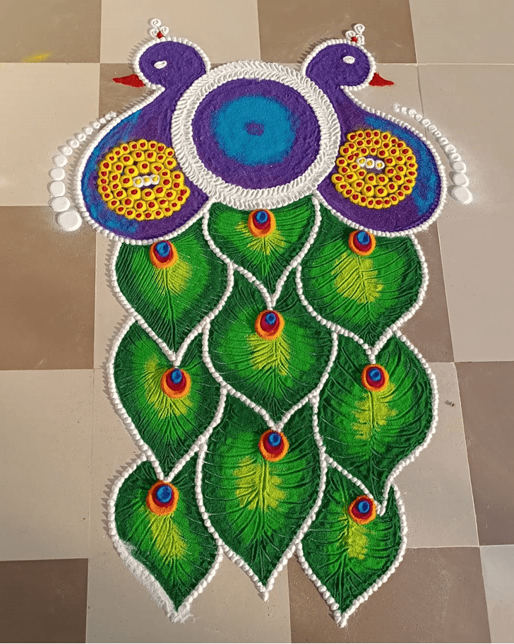 Pleasing Peacock Rangoli