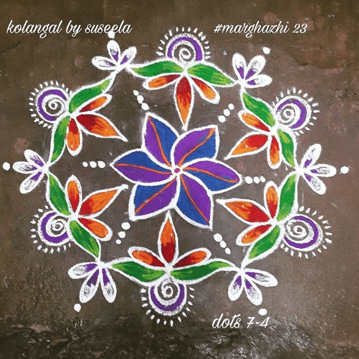 Delightful Phalguna Purnima Rangoli