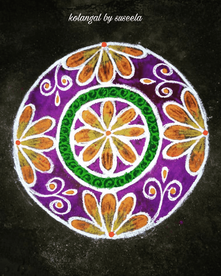 Good Looking Phalguna Purnima Rangoli