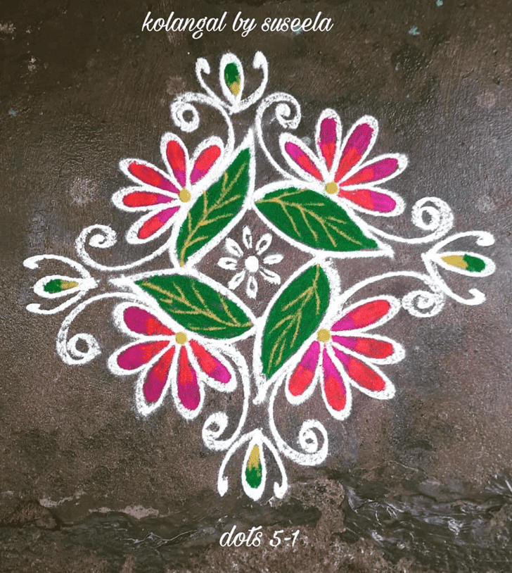 Graceful Phalguna Purnima Rangoli