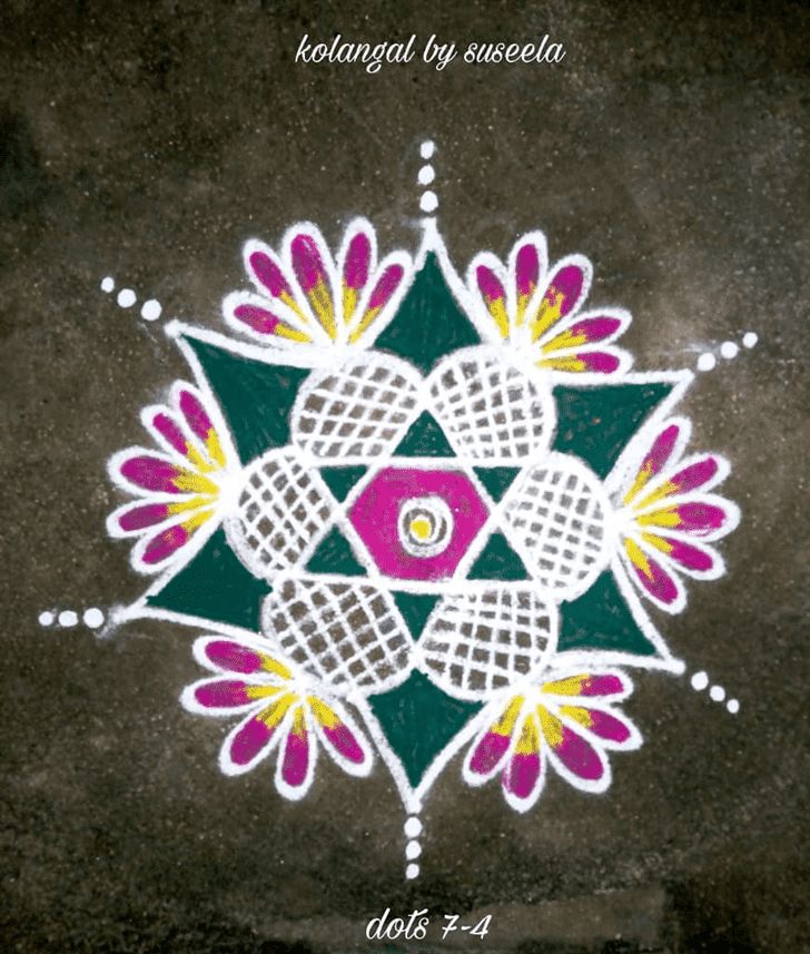 Pretty Phalguna Purnima Rangoli