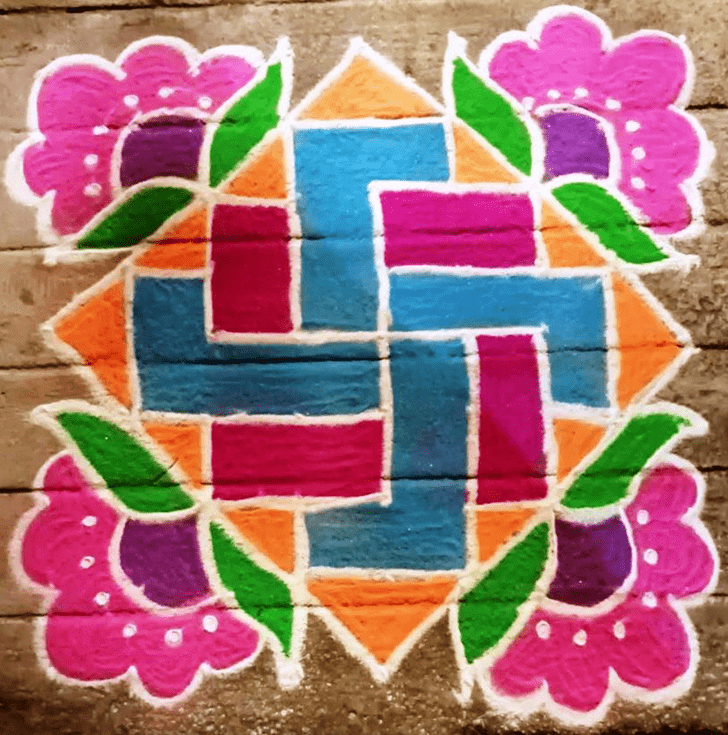 Exquisite Pink Rangoli