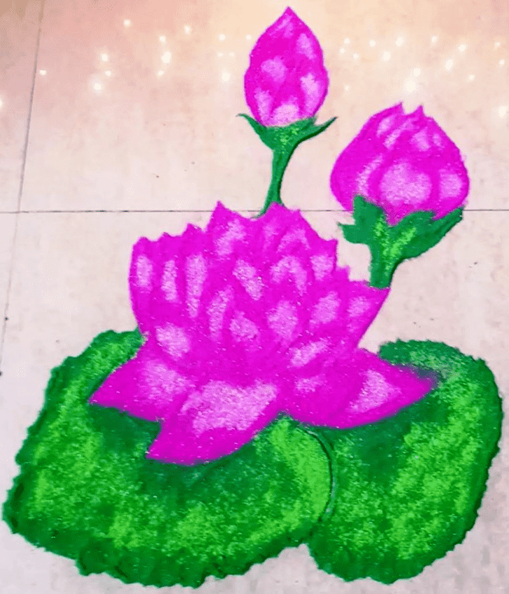 Fascinating Pink Rangoli