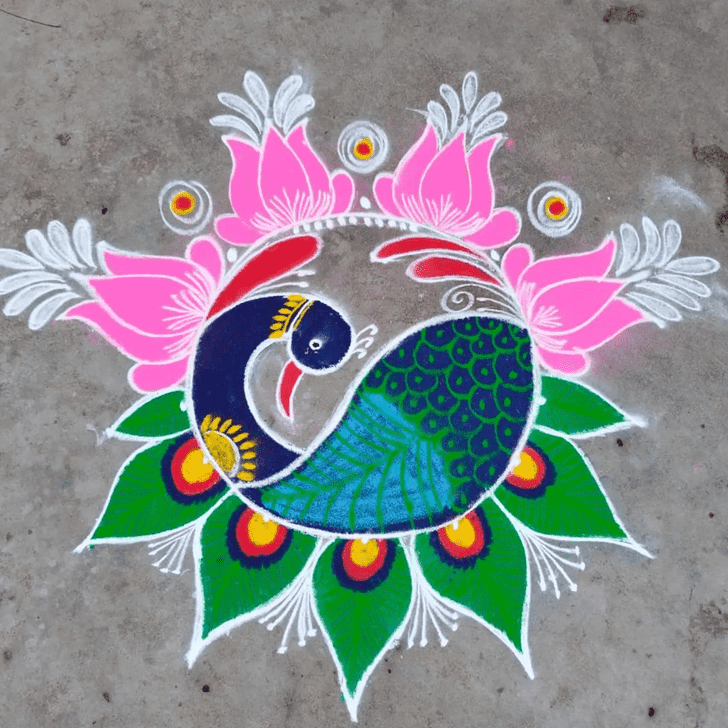 Fetching Pink Rangoli