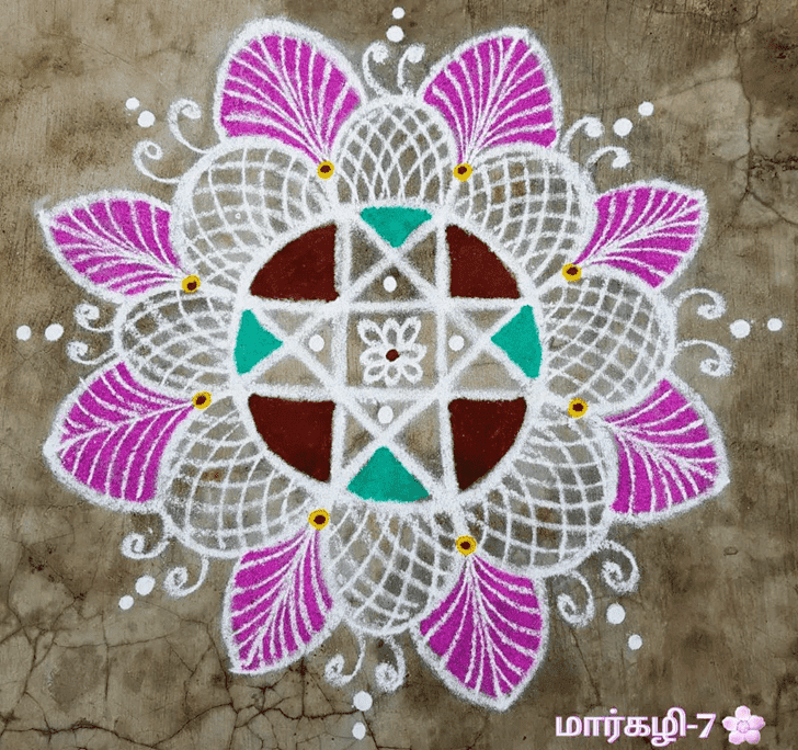 Good Looking Pink Rangoli