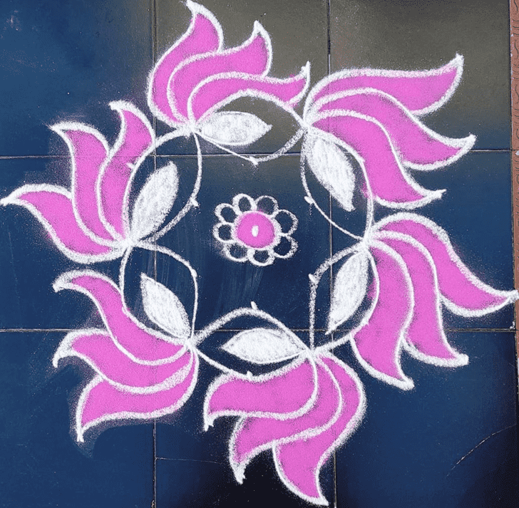 Awesome Pink Rangoli