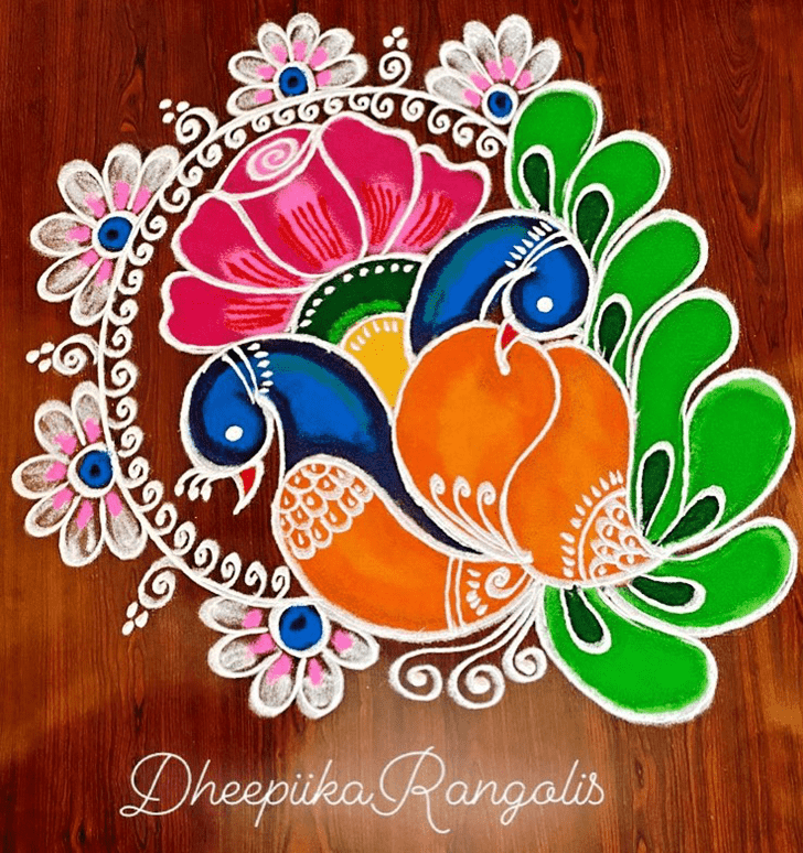 Inviting Pink Rangoli