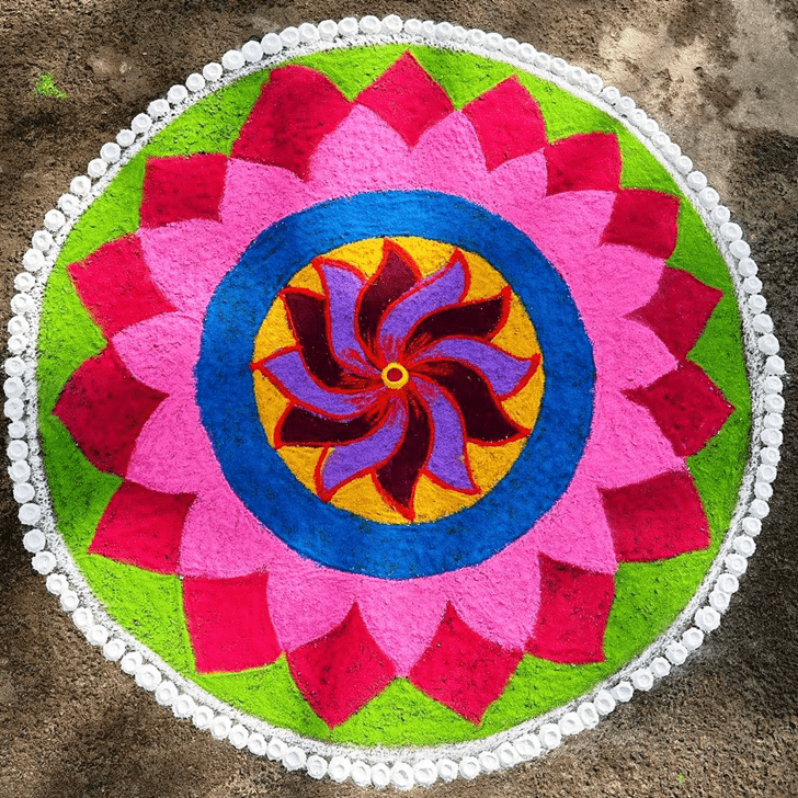 Lovely Pink Rangoli Design