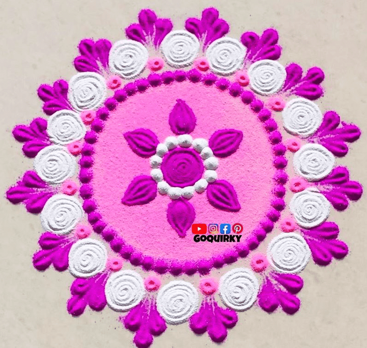 Magnificent Pink Rangoli