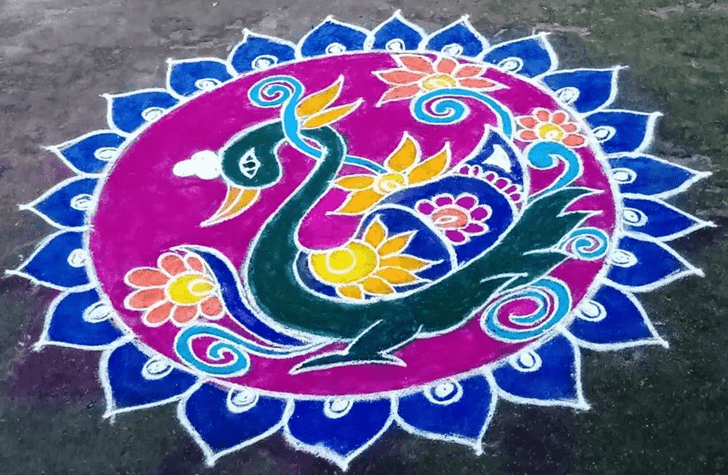 Radiant Pink Rangoli