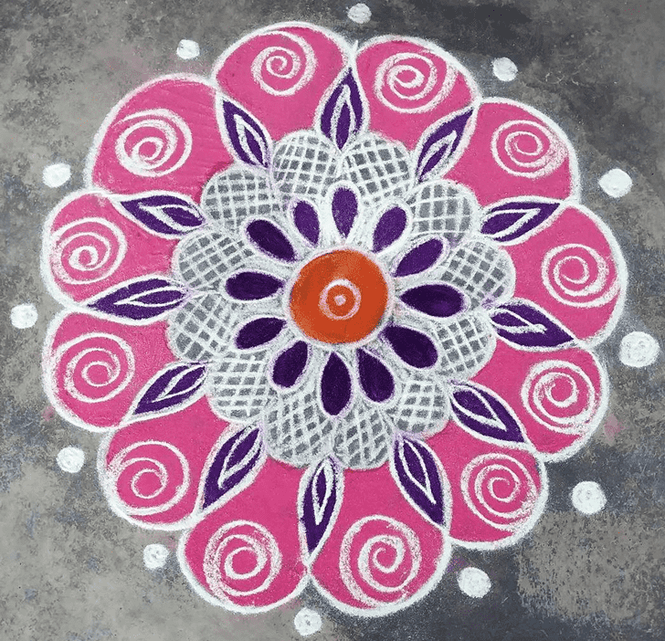 Shapely Pink Rangoli