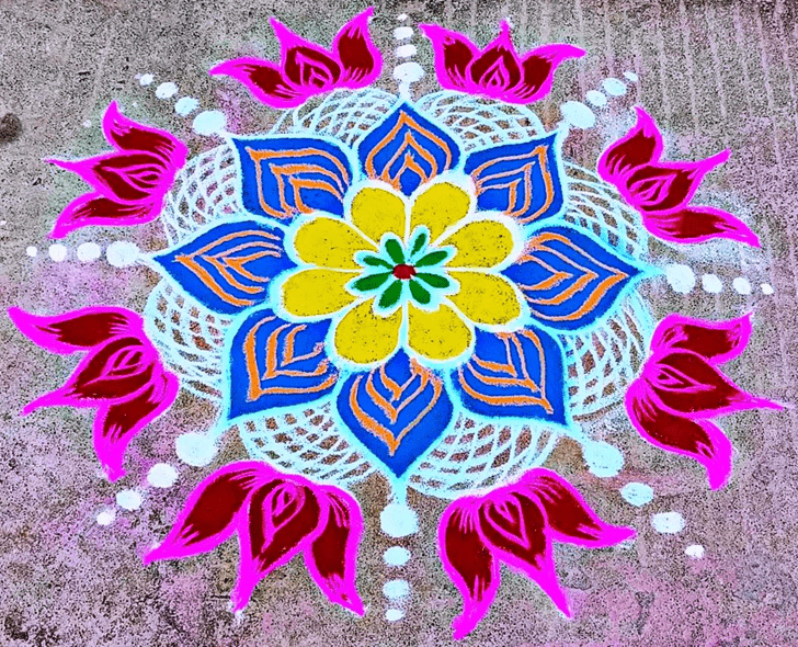 Stunning Pink Rangoli