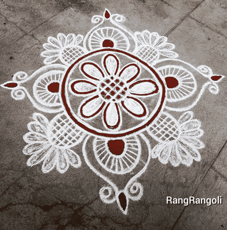 Delicate Radha Ashtami Rangoli