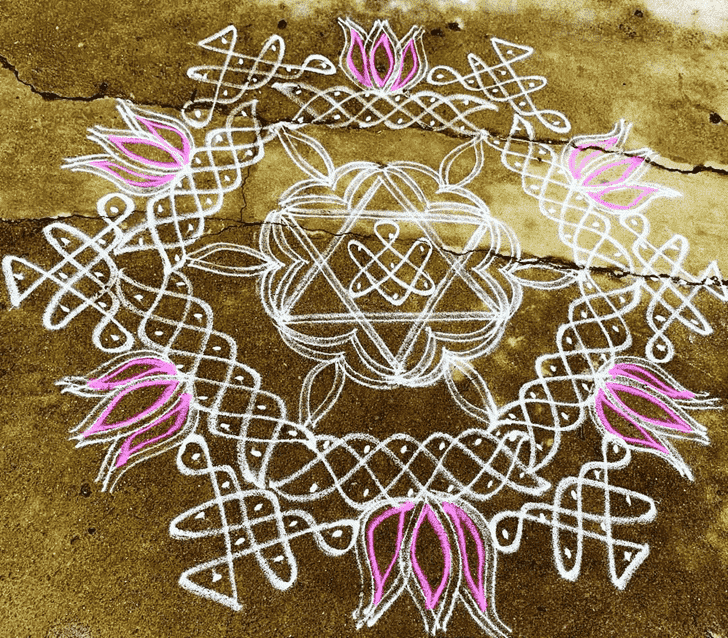 Enticing Radha Ashtami Rangoli