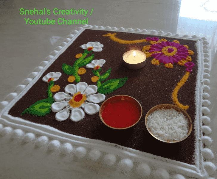 Lovely Rakhi Rangoli Design