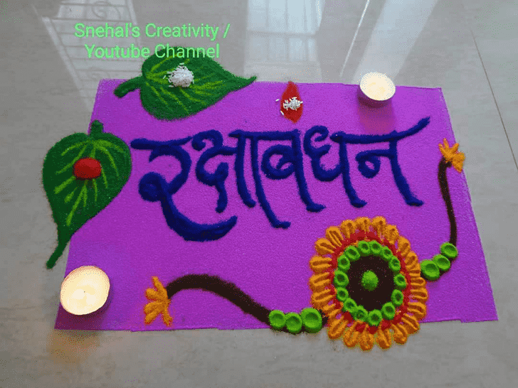 Pleasing Rakhi Rangoli