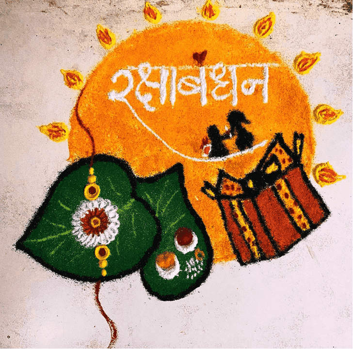 Hard Raksha Bandhan Rangoli