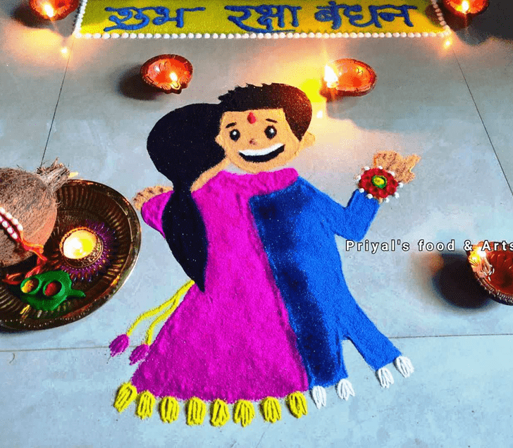 Fascinating Raksha Bandhan Rangoli