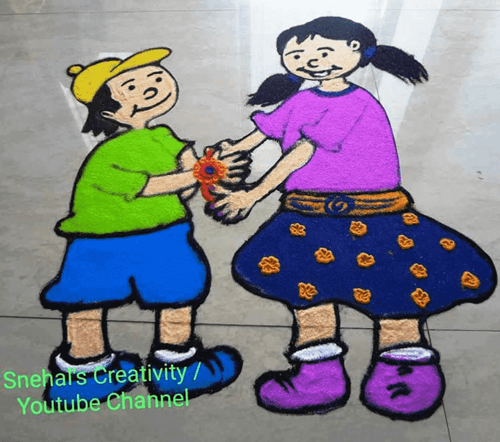 Mesmeric Raksha Bandhan Rangoli