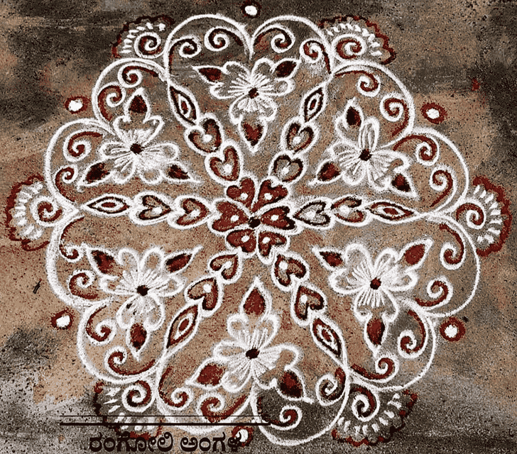 Resplendent Red and White Rangoli