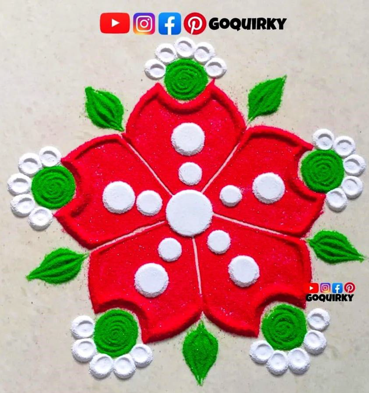 Ideal Red Rangoli