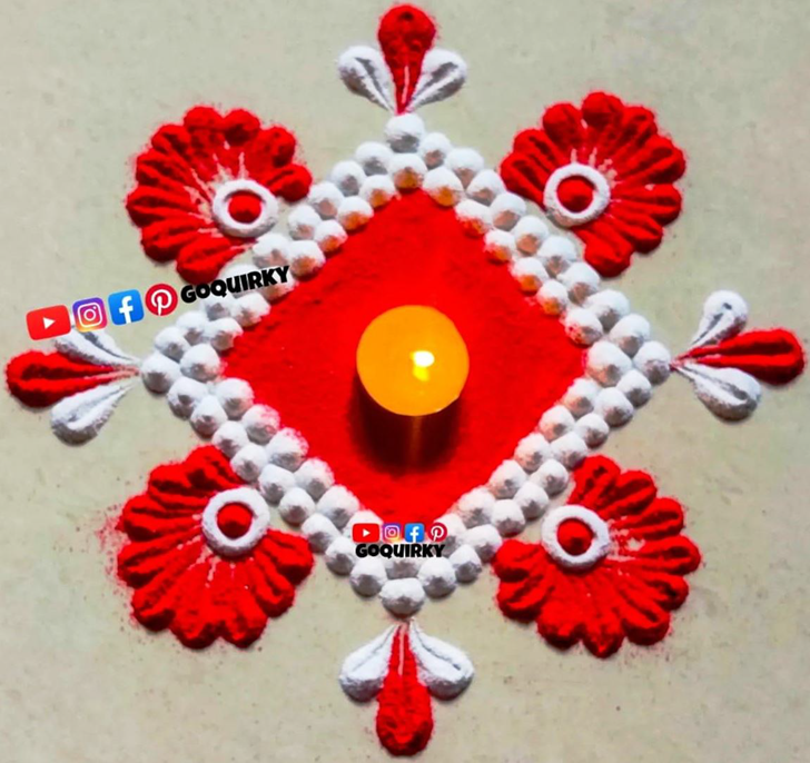 Lovely Red Rangoli Design