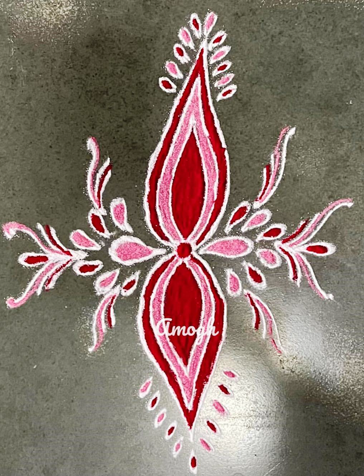 Marvelous Red Rangoli