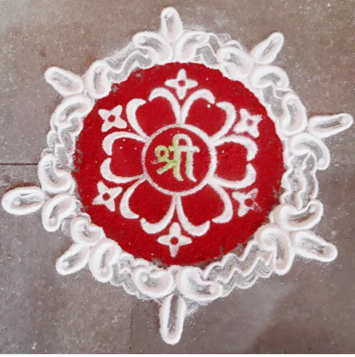 Pretty Red Rangoli