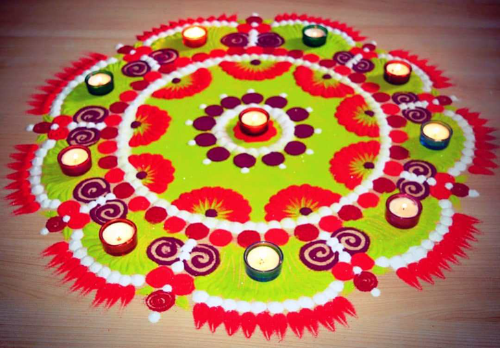 Radiant Red Rangoli