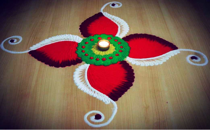 Ravishing Red Rangoli