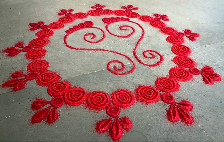 Slightly Red Rangoli