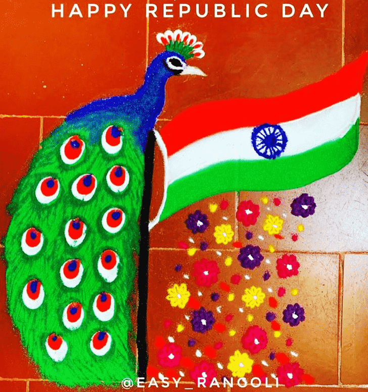 Good Looking Republic Day Rangoli