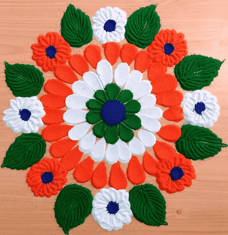 Shapely Republic Day Rangoli