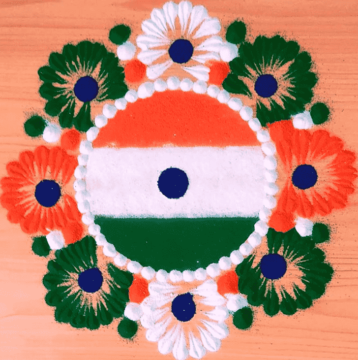 Slightly Republic Day Rangoli