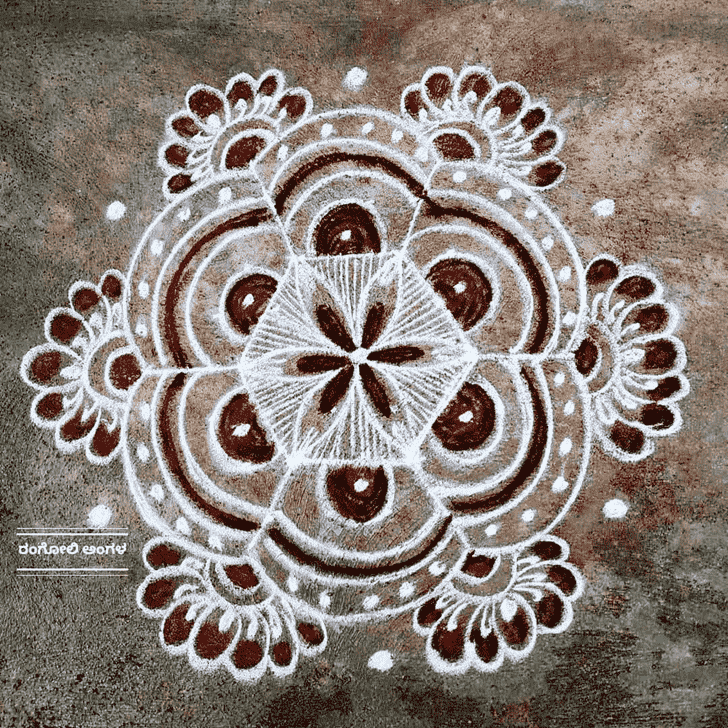 Delicate Rohini Pooja Rangoli