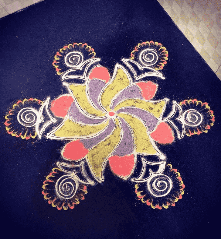 Lovely Rohini Pooja Rangoli Design