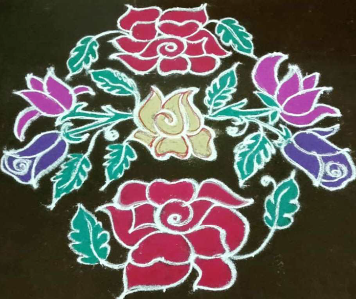 Comely Rose Rangoli