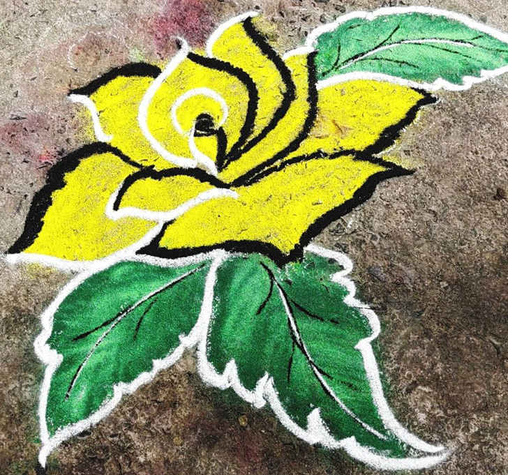 Delightful Rose Rangoli