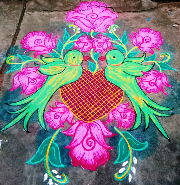 Fine Rose Rangoli