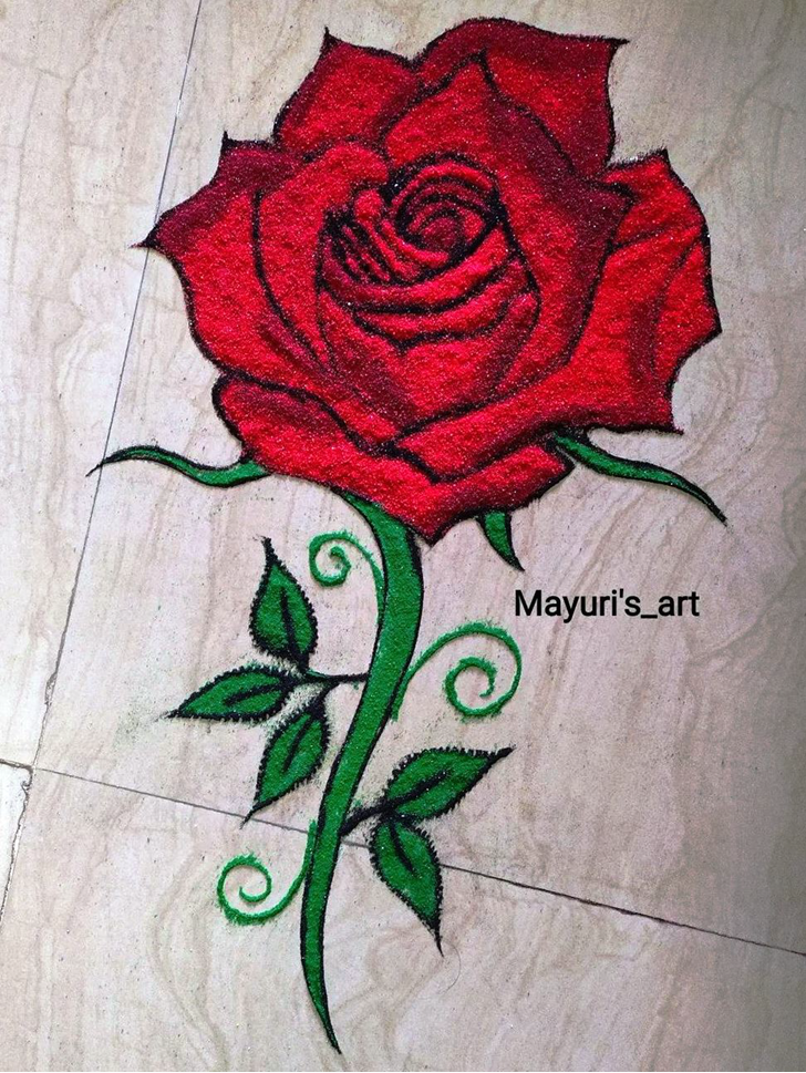 Awesome Rose Rangoli