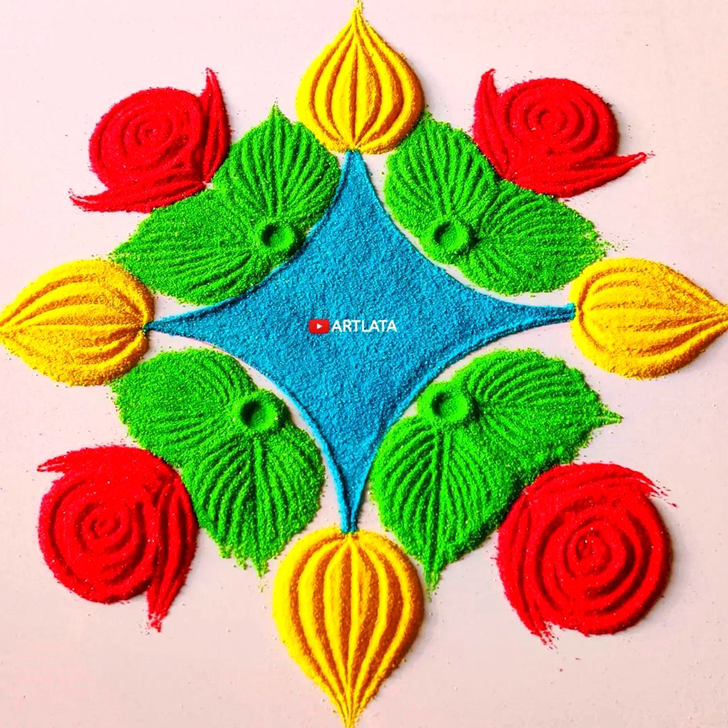 Marvelous Rose Rangoli